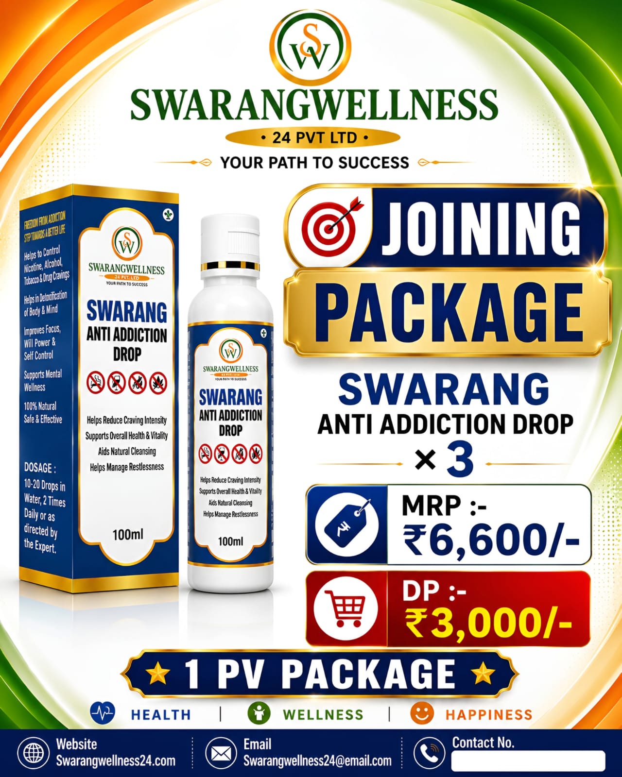 Anti Addiction Drop + Life Berry Juice + Nari Shakti Plus Joining Package